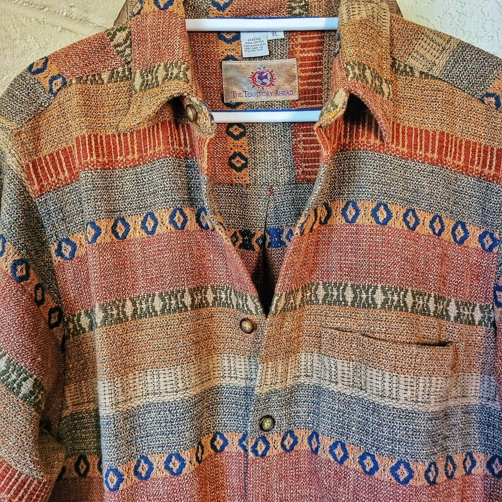 The Territory Ahead men's textured heavy patterned shirt XL